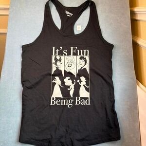 Disney Villans Black Tank Top Size Large